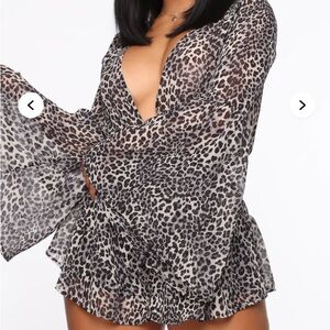 Fashion Nova Leopard Print Jumpsuit